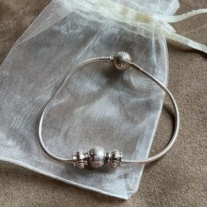 Pandora Snake Essence Bracelet w/ Retired Joy Essence Charms